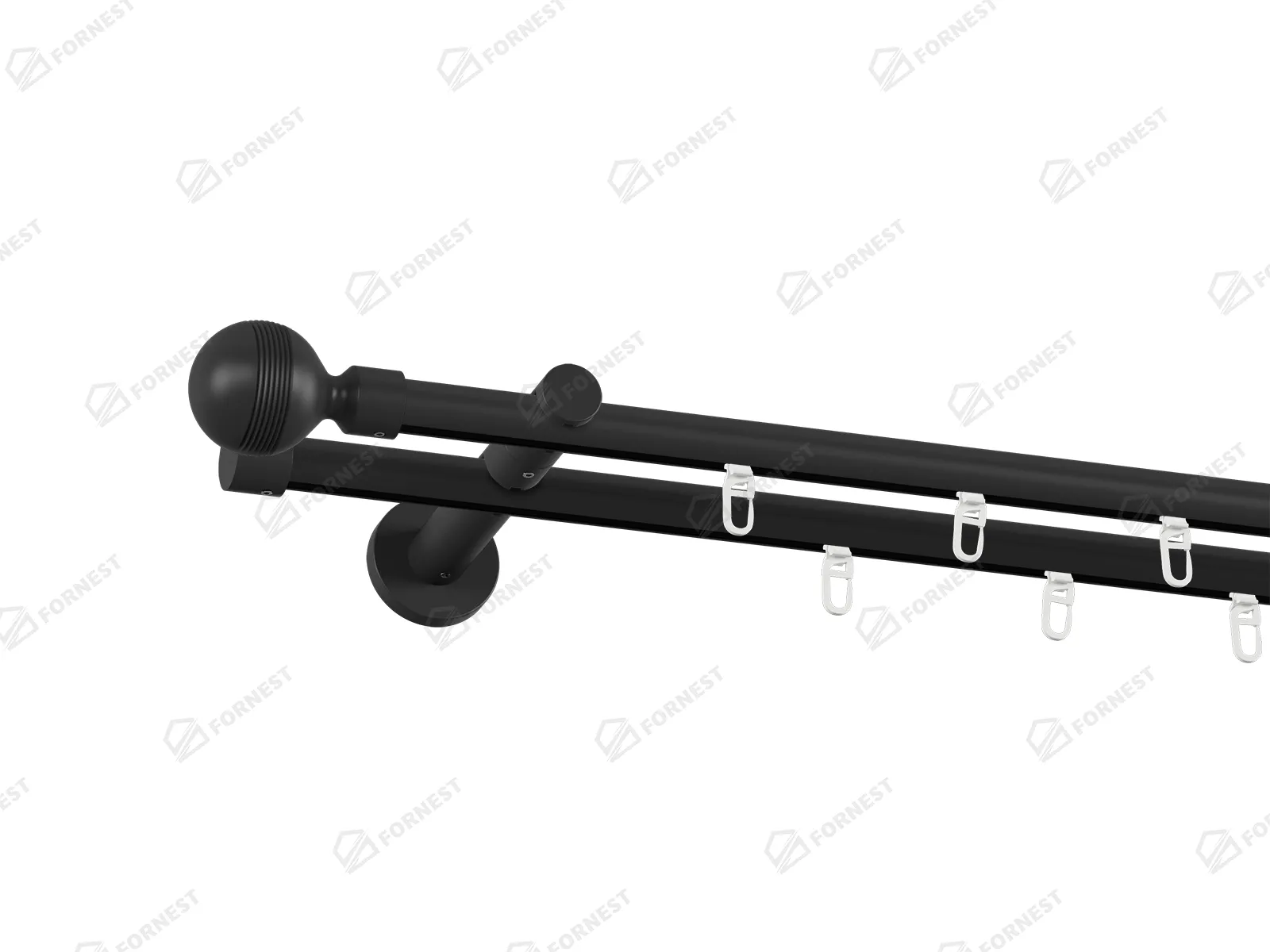 Garniža 19x19mm drážková tyč - 2rady - GABI - čierna