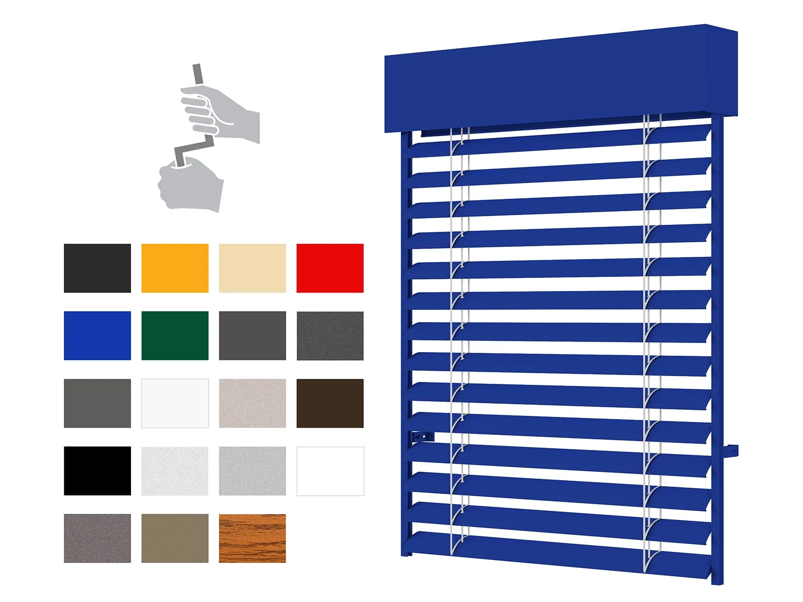 Vonkajšie žalúzie C80 - kľuka - bez krycieho plechu