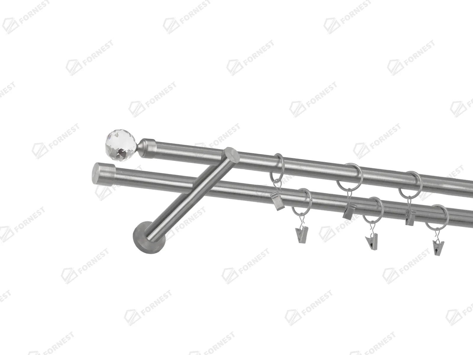 Garniža 19x19mm - 2rady - GUĽA CRYSTAL - satin