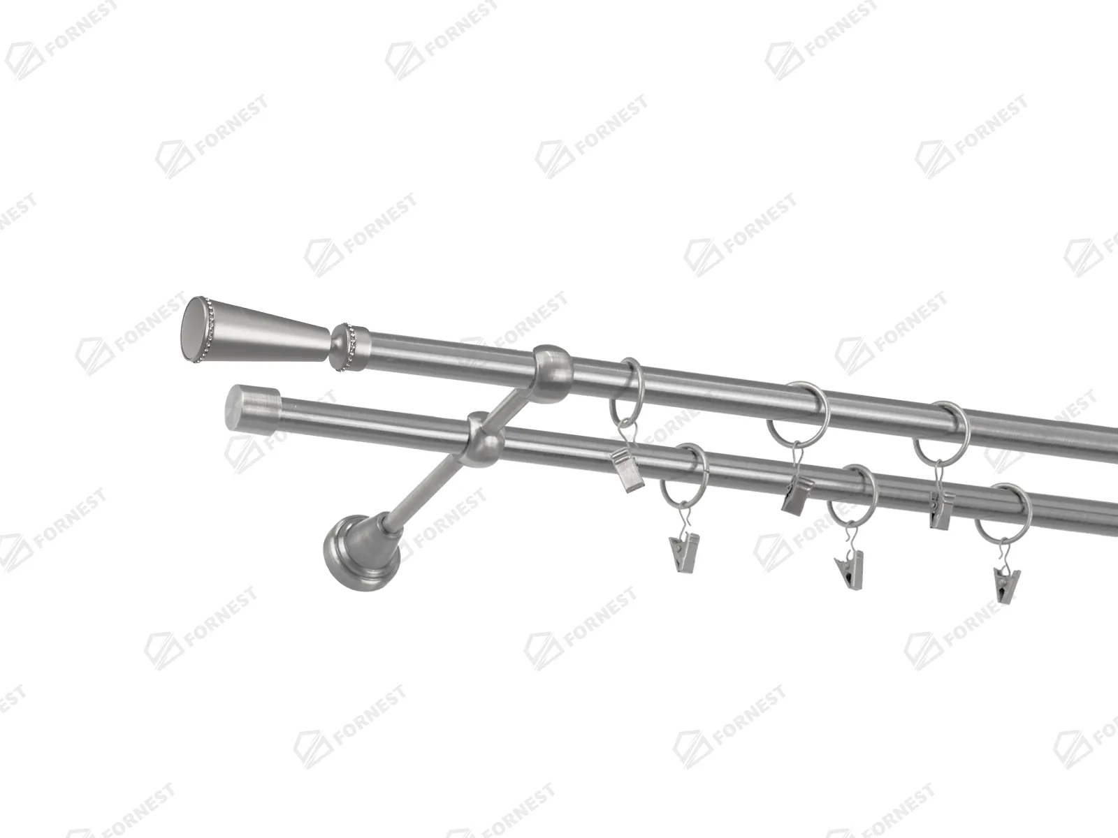 Garniža 16x16mm - 2rady - MILANO CRYSTAL - satin