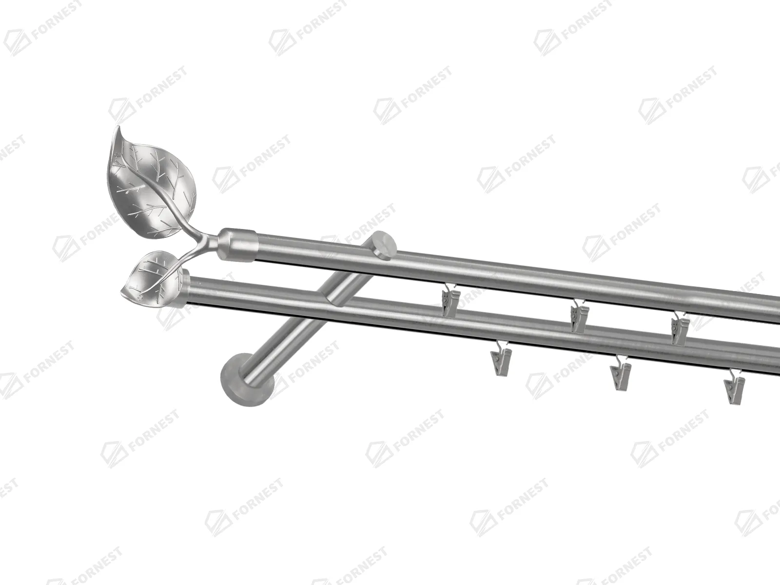 Garniža 19x19mm - drážková tyč - 2rady - LIST VEĽKÝ - satin