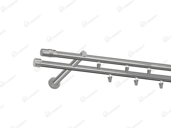 Garniža 19x19mm - drážková tyč - 2rady - CYLINDER - satin