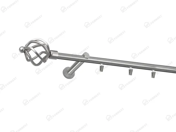 Garniža 19mm - drážková tyč - 1rad - SPIRAL - satin