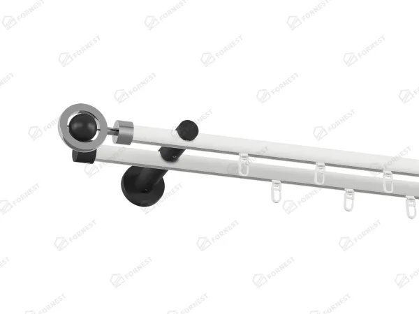 Garniža 19x19mm drážková tyč - 2rady - SFERA - bielo čierna