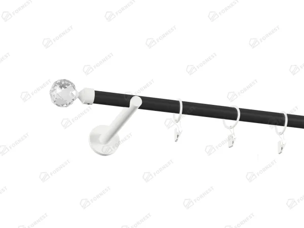 Garniža 19mm obyčajná tyč - 1rad - GUĽA CRYSTAL - čierno biela