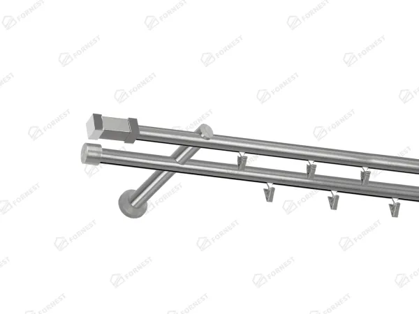 Garniža 19x19mm - drážková tyč - 2rady - PULLO - satin