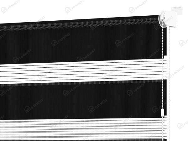 Roleta MINI - deň a noc - látka Zakynthos 10 - čierna