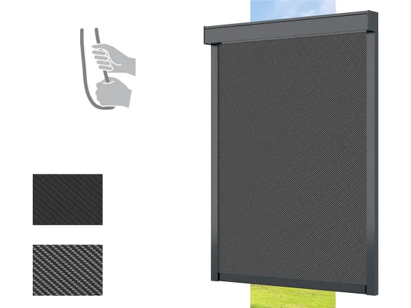 Screenové rolety - BOX 85 - pružinová - látka SERGE 600 BLACKOUT - ručné ovládanie