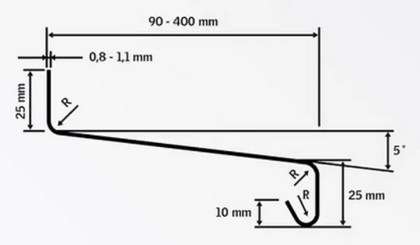 Vonkajšie hliníkové ohýbané parapety - antracit RAL 7016 3