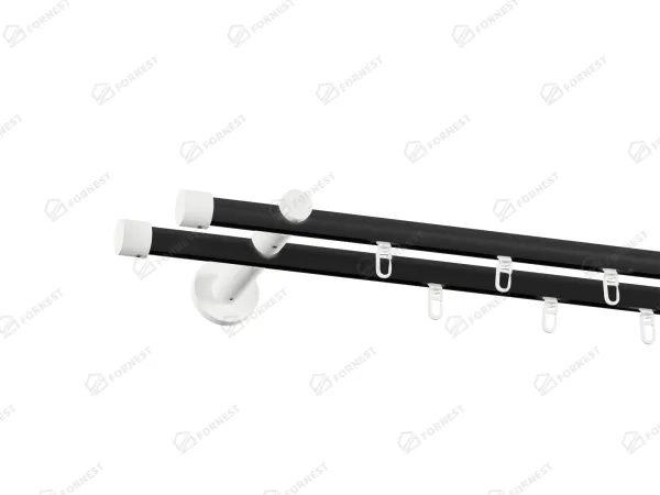 Garniža 19x19mm drážková tyč - 2rady - PULLO - čierno biela