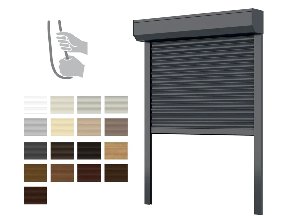 SKUS Hliníkové rolety BOX 150mm - výška do 1330mm - RUČNÉ OVLÁDANIE so Sieťkou