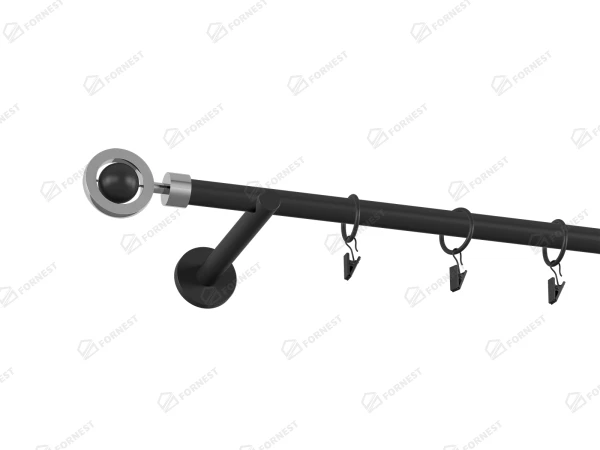 Garniža 19mm obyčajná tyč - 1rad - SFERA - Čierna