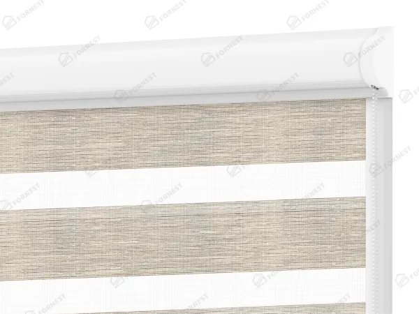 Roleta SWING LITE - deň a noc - látka Maurícius 69 - béžová (čierny dekor)