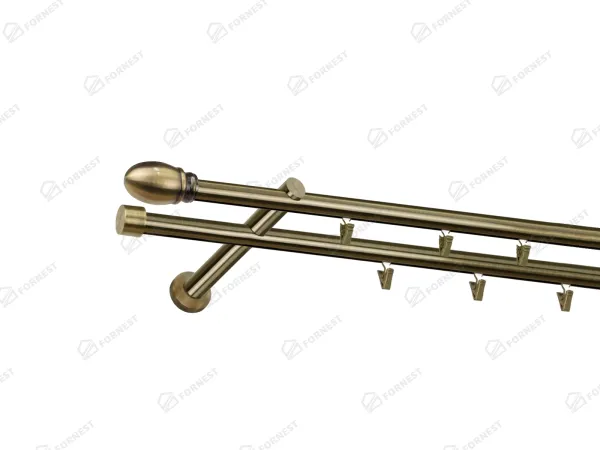 Garniža 19x19mm - drážková tyč - 2rady - BELUNO - antik