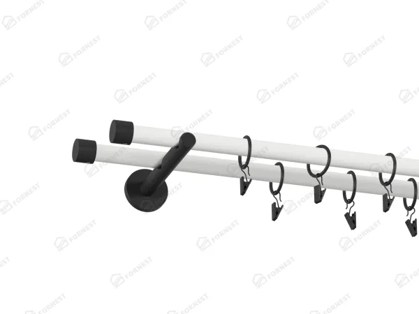 Garniža 19x19mm obyčajná tyč - 2rady - PULLO - bielo čierna