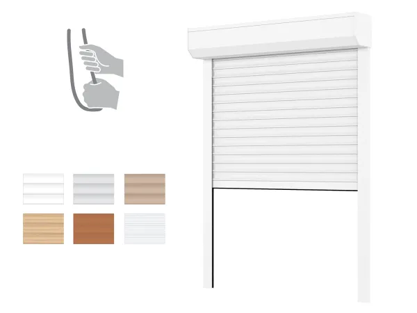 Plastové rolety - hliníkový BOX 137mm - výška do 1470mm - RUČNÉ OVLÁDANIE