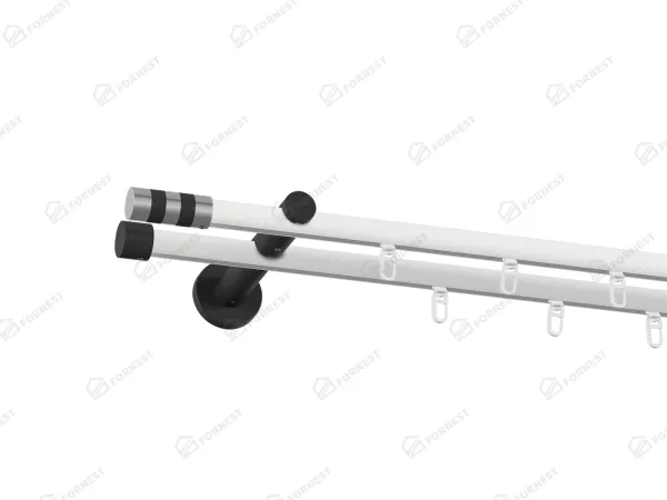 Garniža 19x19mm drážková tyč - 2rady - VALEC - bielo čierna