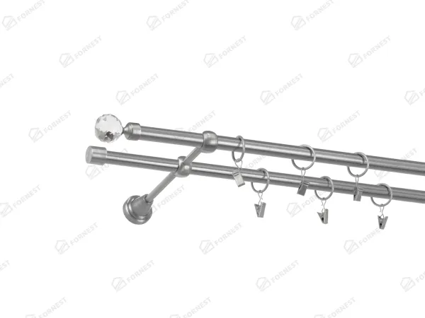 Garniža 16x16mm - 2rady - GUĽA CRYSTAL - satin