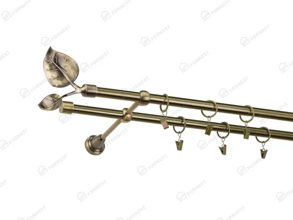 Garniža 16x16mm - 2rady - LIST VEĽKÝ - antik