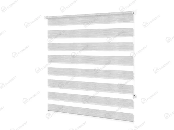 Roleta MINI - deň a noc - látka Maurícius 67 - sivo biela 1