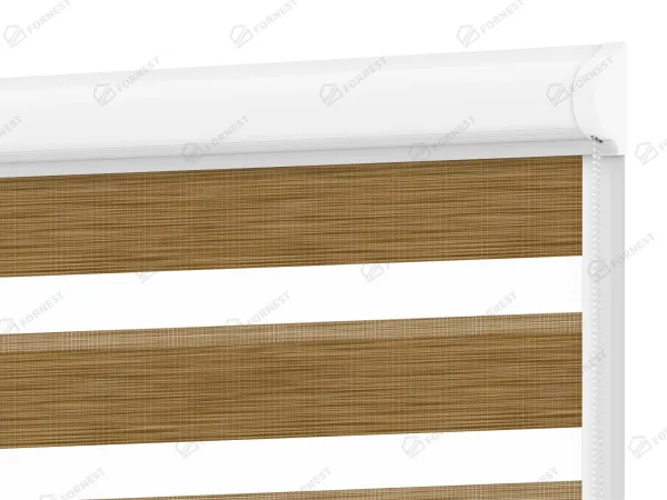 Roleta SWING LITE - deň a noc - látka Maurícius 61 - žlto hnedá (dub svetlý)