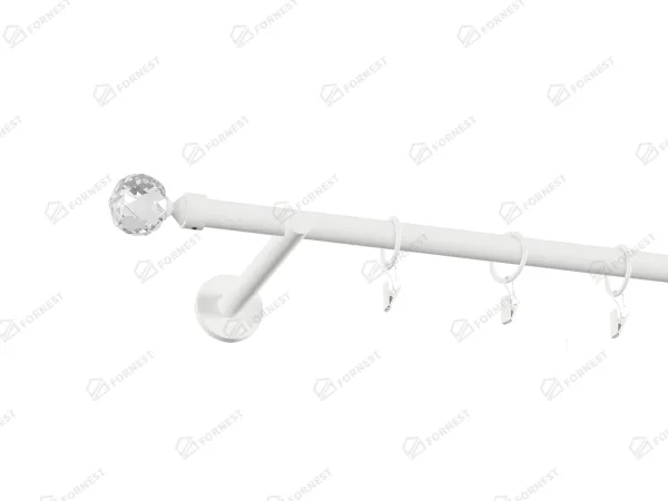 Garniža 19mm obyčajná tyč - 1rad - GUĽA CRYSTAL - biela