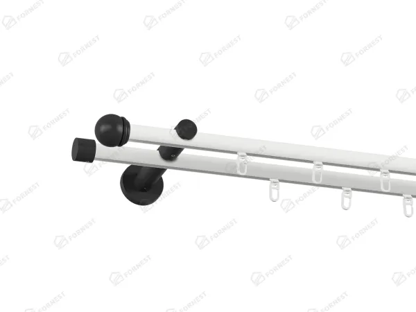 Garniža 19x19mm drážková tyč - 2rady - TODI MAX - bielo čierna
