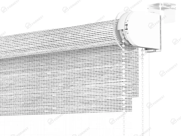 Roleta MINI - deň a noc - látka Maurícius 67 - sivo biela 3