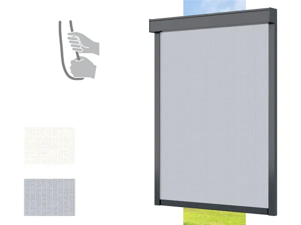 Screenové rolety - BOX 85 - pružinová - látka SOLTIS 92 BLACKOUT - ručné ovládanie