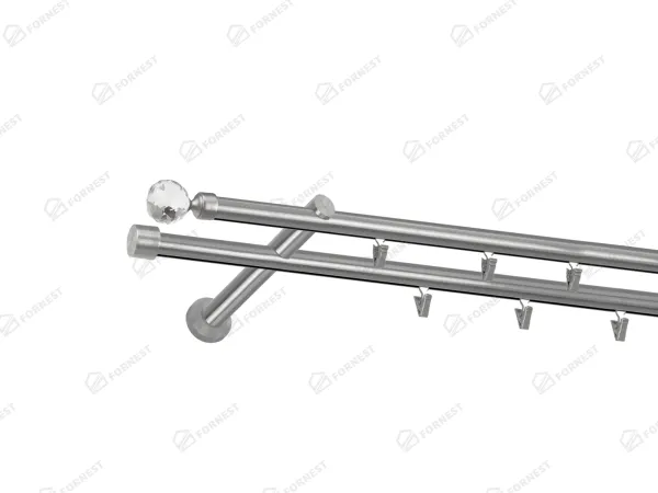 Garniža 19x19mm - drážková tyč - 2rady - GUĽA CRYSTAL - satin