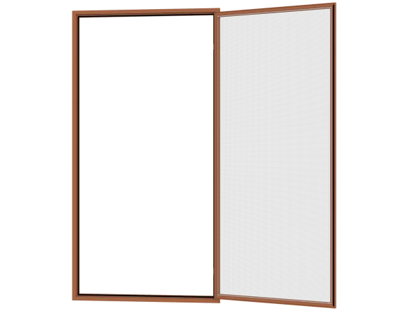 Sieťky na DVERE- pántové v ráme SMART - HNEDÁ - bez priečky