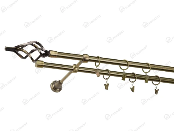 Garniža 16x16mm - 2rady - GUĽA AZUR - antik