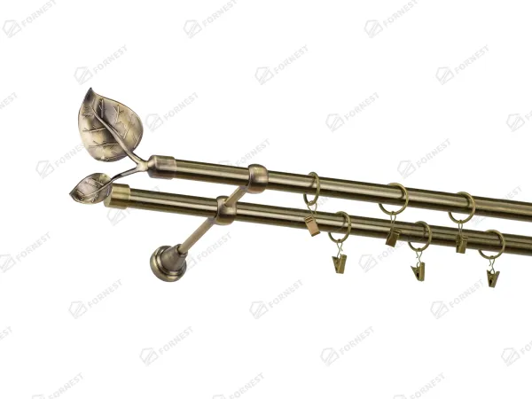 Garniža 19x19mm - 2rady - LIST VEĽKÝ - antik