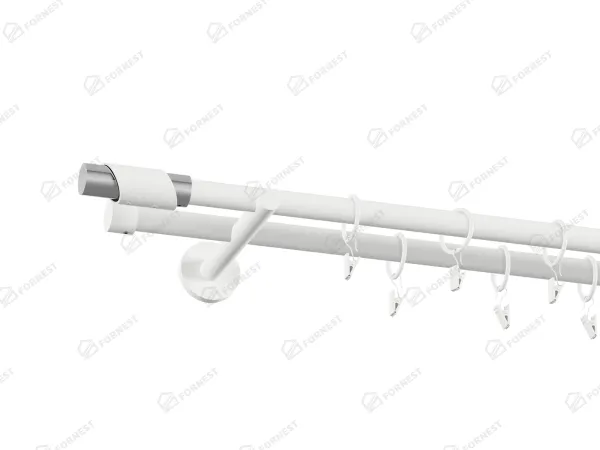Garniža 19x19mm obyčajná tyč - 2rady - PARIS - biela