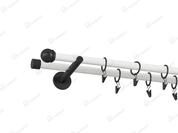 Garniža 19x19mm obyčajná tyč - 2rady - TODI MAX - bielo čierna