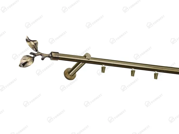 Garniža 19mm - drážková tyč - 1rad - LIST ROSE - antik