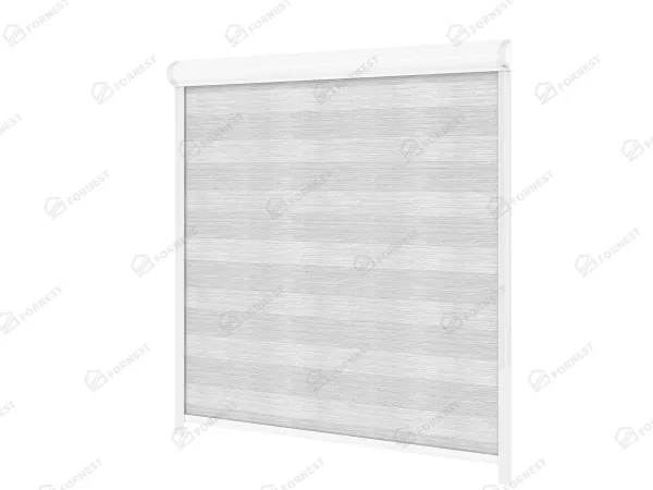 Roleta SWING - deň a noc - látka Maurícius 67 - sivo biela 2