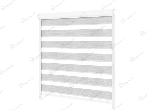 Roleta SWING - deň a noc - látka Maurícius 67 - sivo biela 1