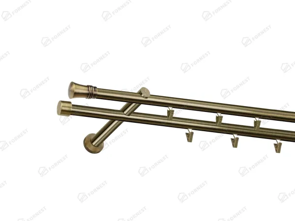 Garniža 19x19mm - drážková tyč - 2rady - CAPRI - antik