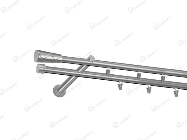 Garniža 19x19mm - drážková tyč - 2rady - SPIRAL - satin