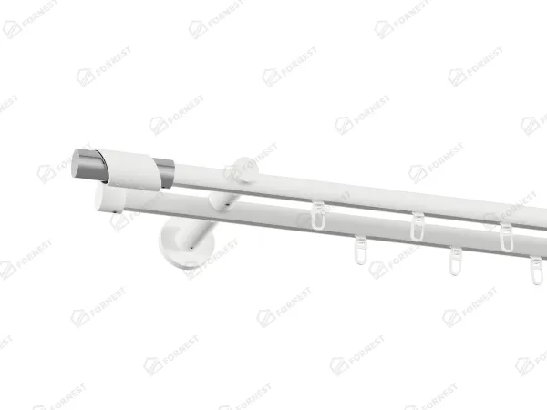 Garniža 19x19mm drážková tyč - 2rady - PARIS - biela