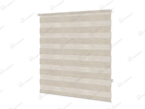 Roleta MINI - deň a noc - látka Maurícius 69 - béžová (čierny dekor) 2