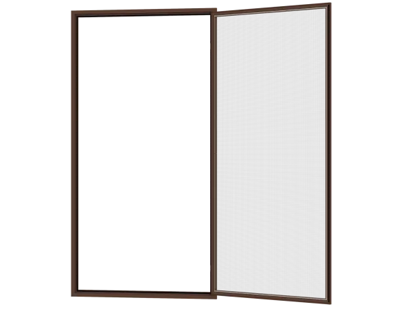 Sieťky na DVERE- pántové v ráme SMART - TMAVOHNEDÁ - bez priečky