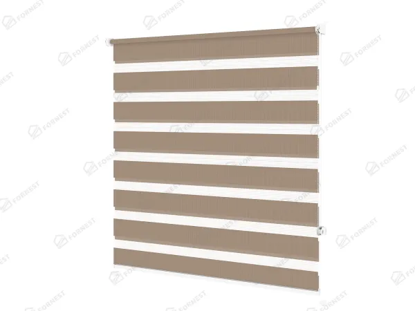 Roleta MINI - deň a noc - látka Miami 1306 - sivo hnedá 1