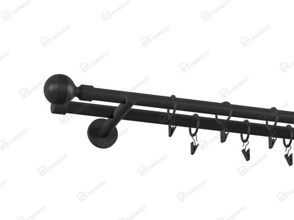 Garniža 19x19mm obyčajná tyč - 2rady - GABI - Čierna