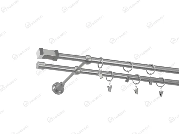 Garniža 16x16mm - 2rady - QUADRO - satin