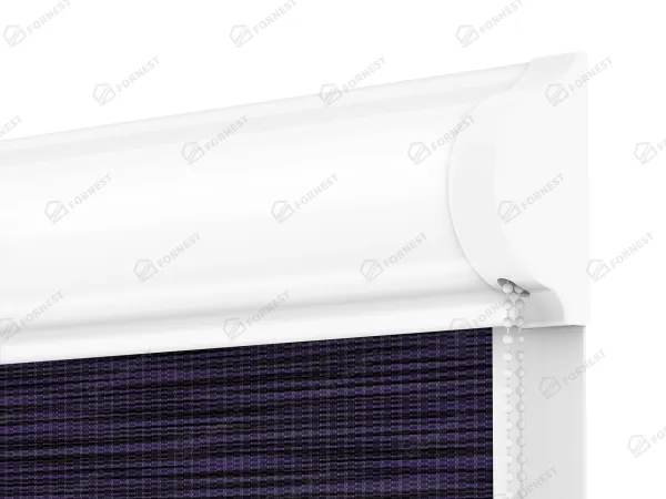 Roleta SWING - deň a noc - látka Maurícius 68 - tmavo fialová (čierny dekor) 3