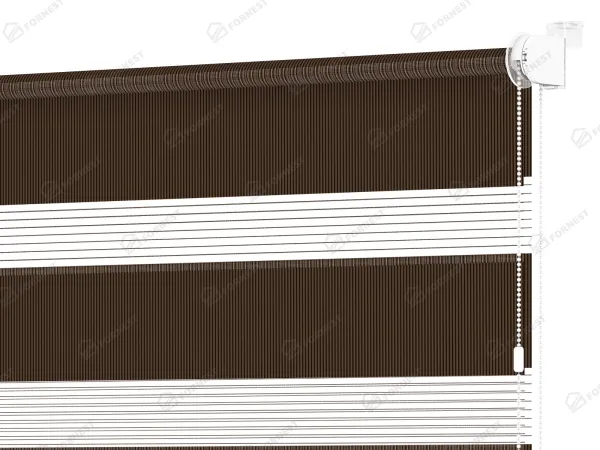 Roleta MINI - deň a noc - látka Miami 1307 - tmavo hnedá