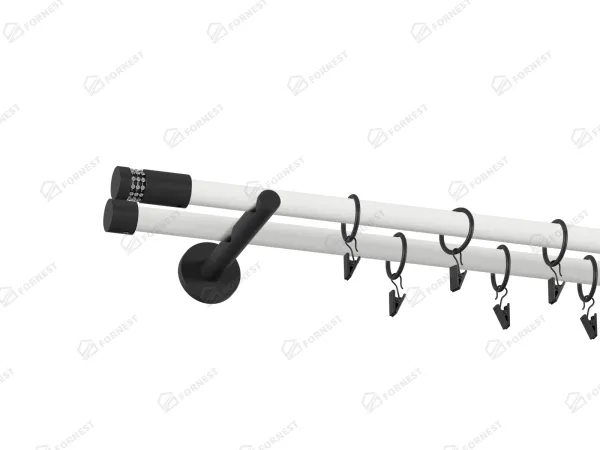 Garniža 19x19mm obyčajná tyč - 2rady - CYLINDER CRYSTAL - bielo čierna