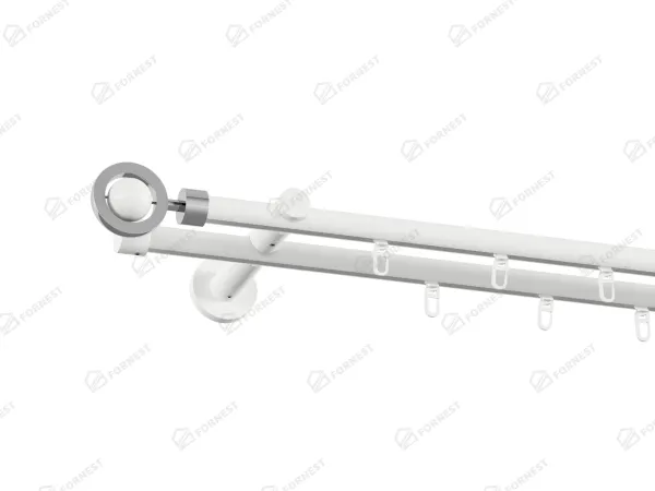Garniža 19x19mm drážková tyč - 2rady - SFERA - biela